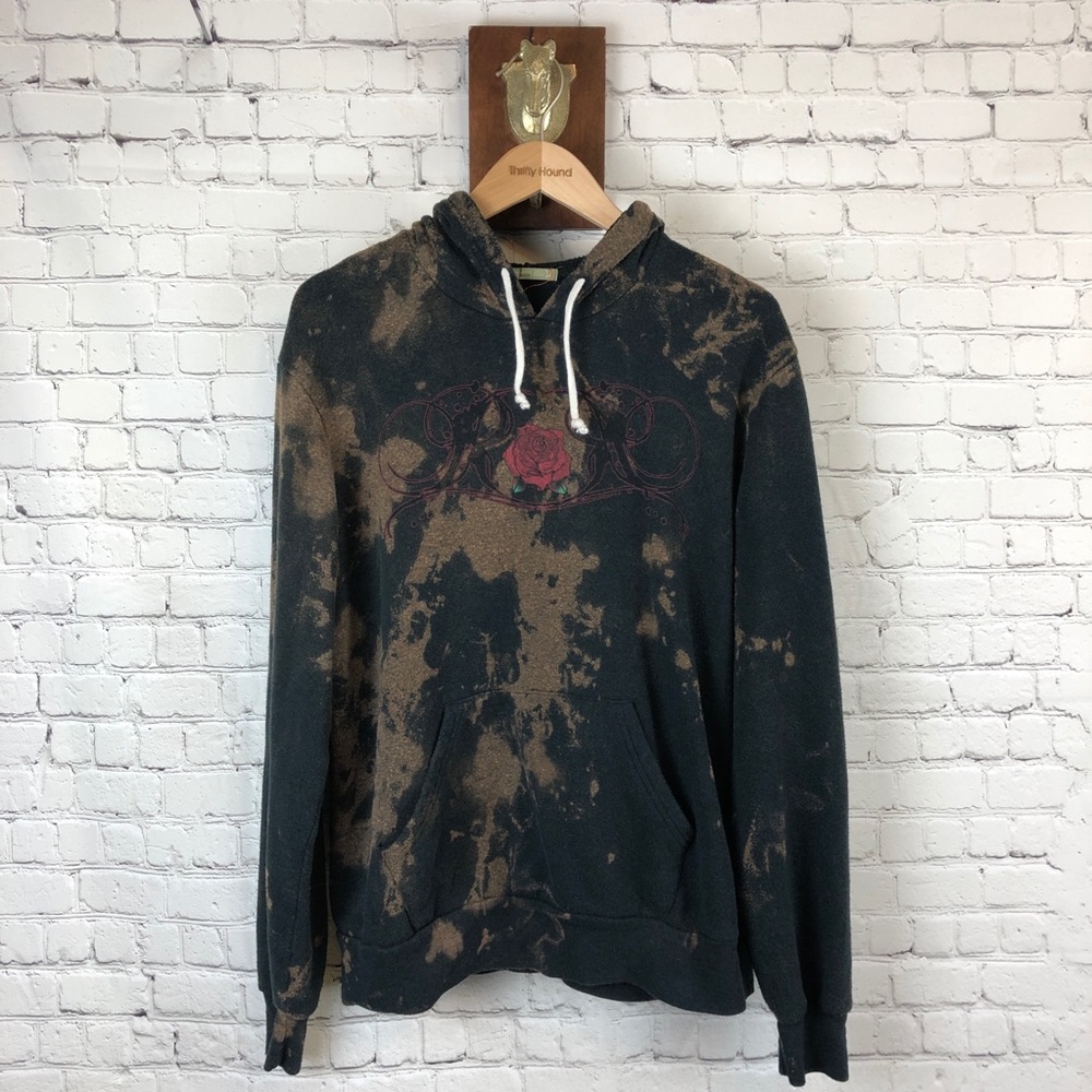 Bleached oversized sweater ROSES print